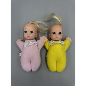 Vintage 1994 Cap Toys Dolls Set Of 2 Plush Dolls Blonde Hair Yellow Pink READ